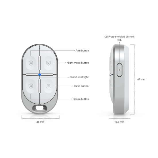 Telecomandă KeyFob UniFi Ubiquiti SuperLink pentru acțiuni programabile, USL-FOB